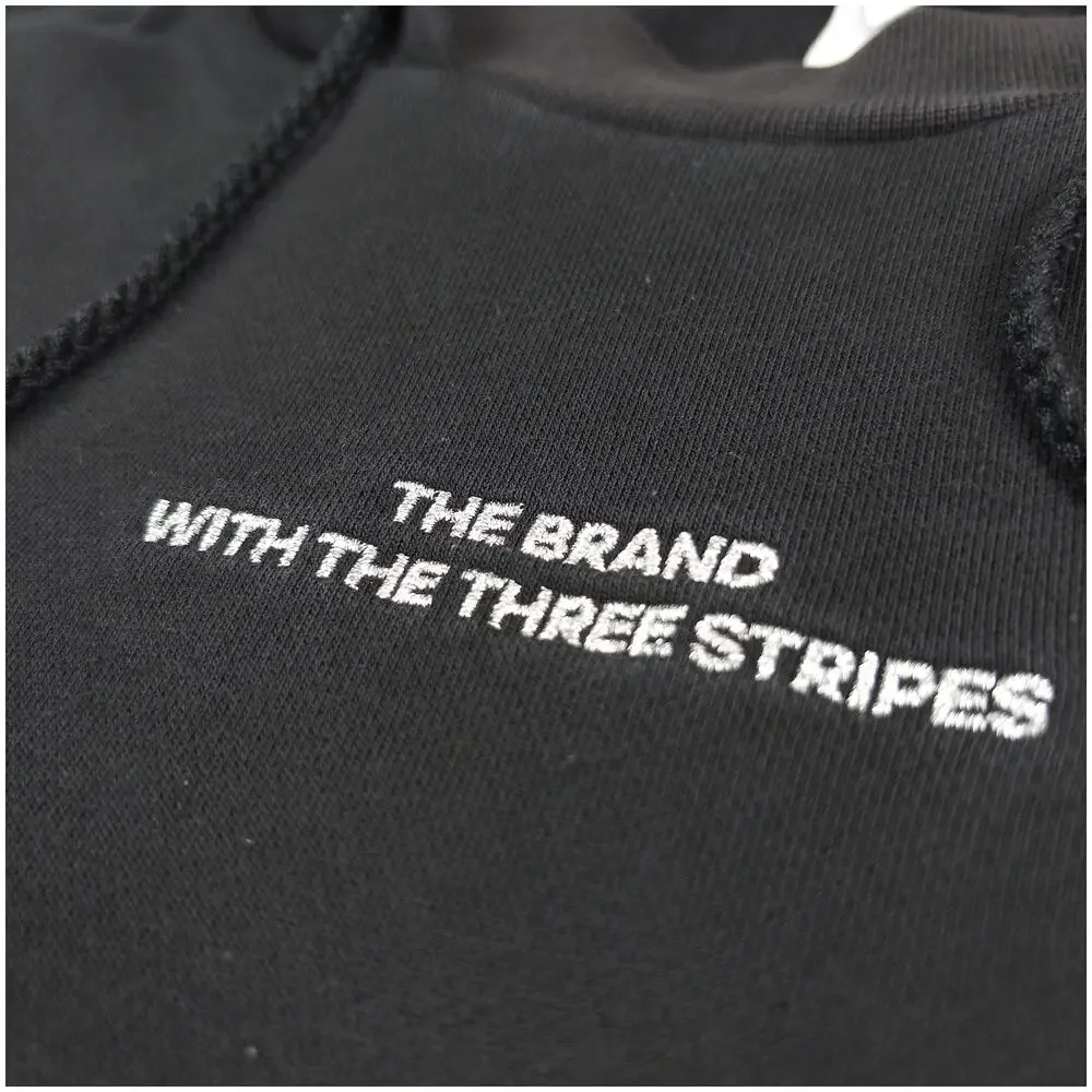 Adidas Neo Hoodie Sweatshirt Mens S Black Silver Metallic Wave Graphic 2010s